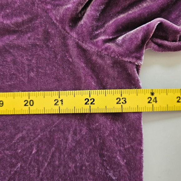Soft Surrounding XL Royal Purple Button Up Velvet Boyfriend Collared Long Sleeve - Picture 5 of 7
